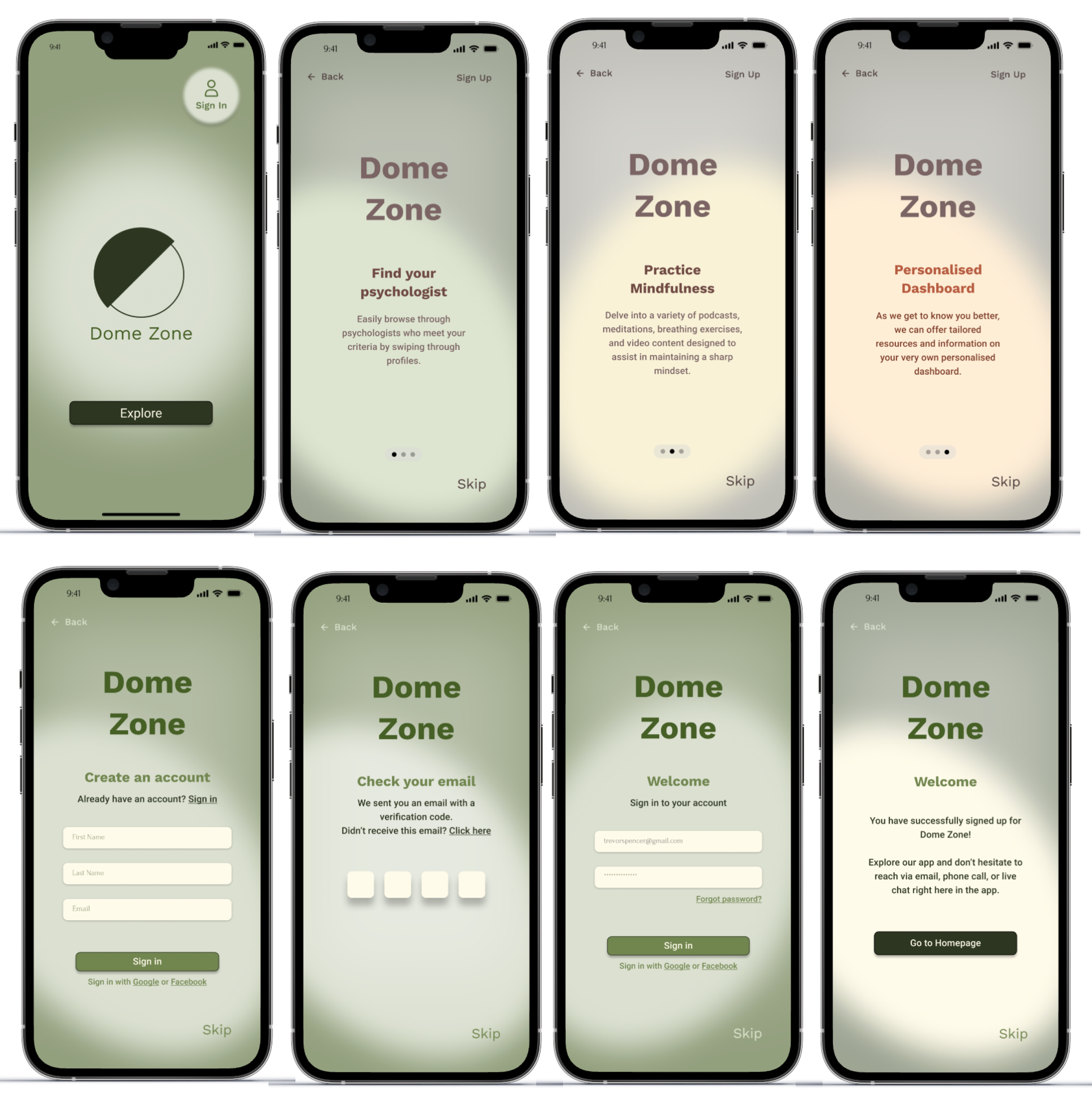 Dome Zone Onboarding Design